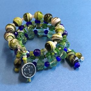 Green Meadows Memory Wrap Bracelet & Charm Dangles